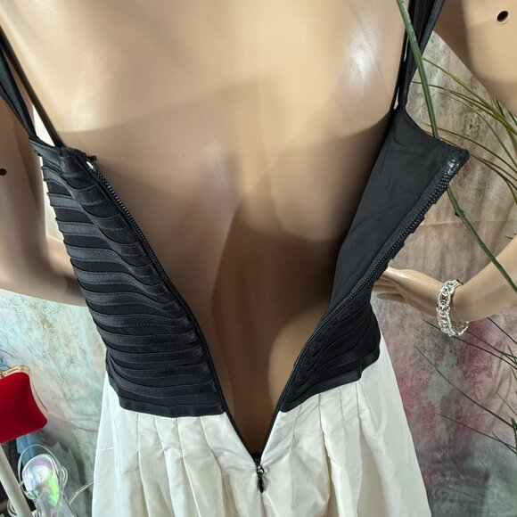 ๐BCBGMaxAzria Contrasting Black & White Mini Cocktail - Party Dress - Picture 9 of 16